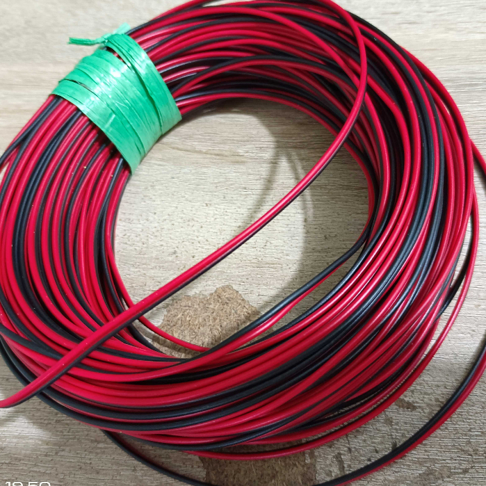 Kabel Audio Speaker 2x12 Meteran / Kabel Merah Hitam Serabut