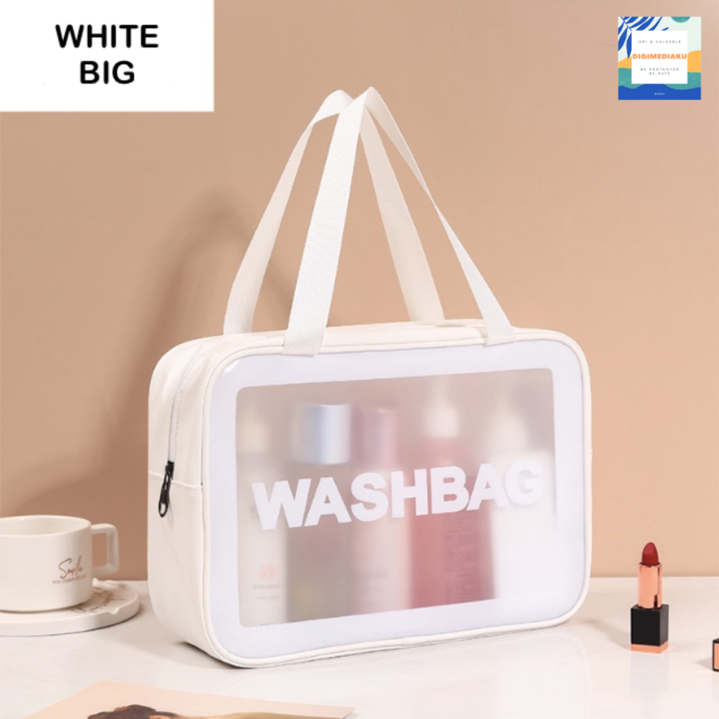 Tas Kosmetik Tas WASHBAG Toiletry - Pouch Make-Up Travel Transparan Waterproof Bag Organizer