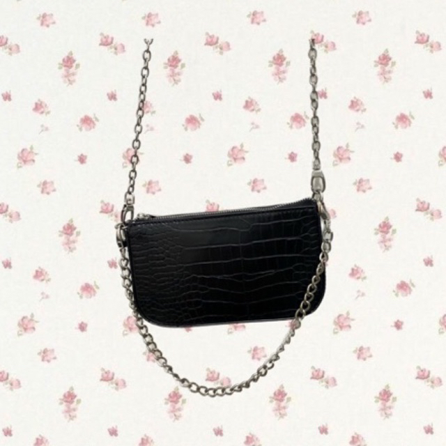 Bershka Mock Croc Bag with chain