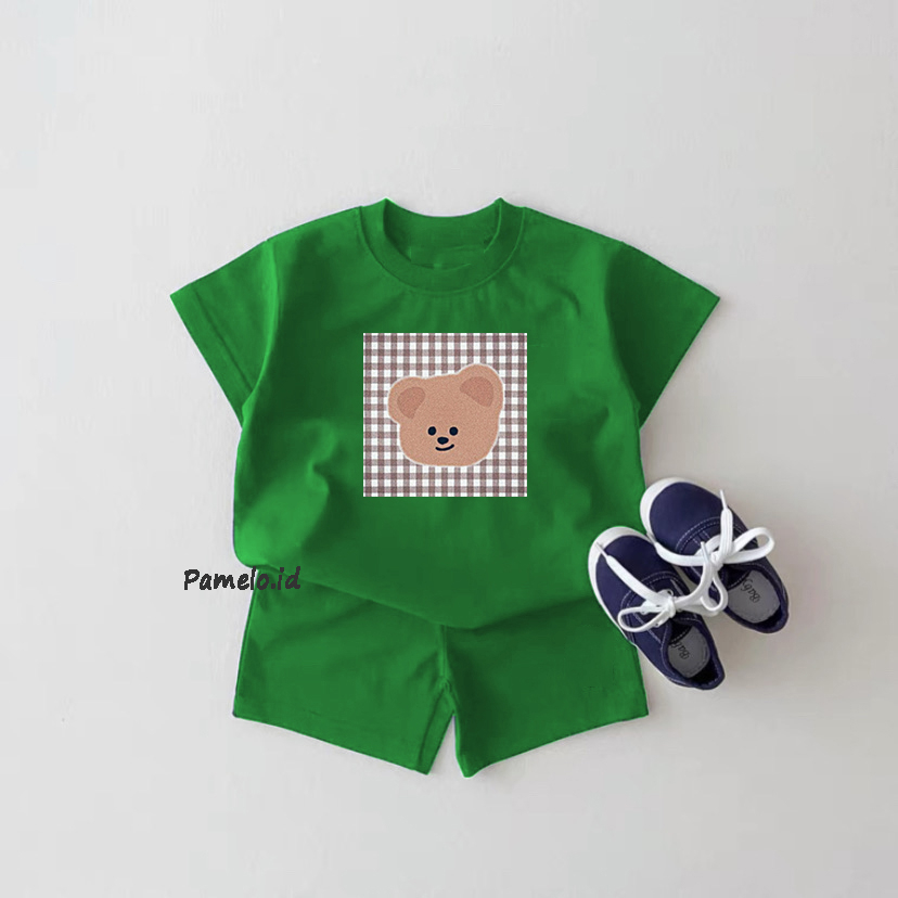 Pamelo.id Set Anak Korean Bear / Fashion Anak / Stelan baju anak / Korea Style / Set Balita / Set Anak Unisex