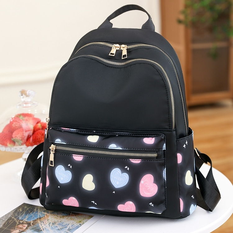 TAS RANSEL WANITA PREMIUM KOREA BACKPACK IMPORT PUNGGUNG GENDONG KEKINIAN BRANDED FASHION ANTI AIR HITAM MOTIF LOVE CEWEK SEKOLAH KULIAH KERJA REMAJA MURAH BERYLUNE TA815B5