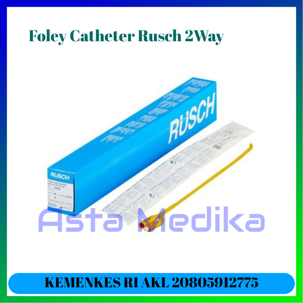 Foley Catheter 2Way Fr16 &amp; Fr18 Rusch - Silicone Coated Latex Foley Catheter Rusch - Selang Foley Kateter Rusch Selang Urine Kateter