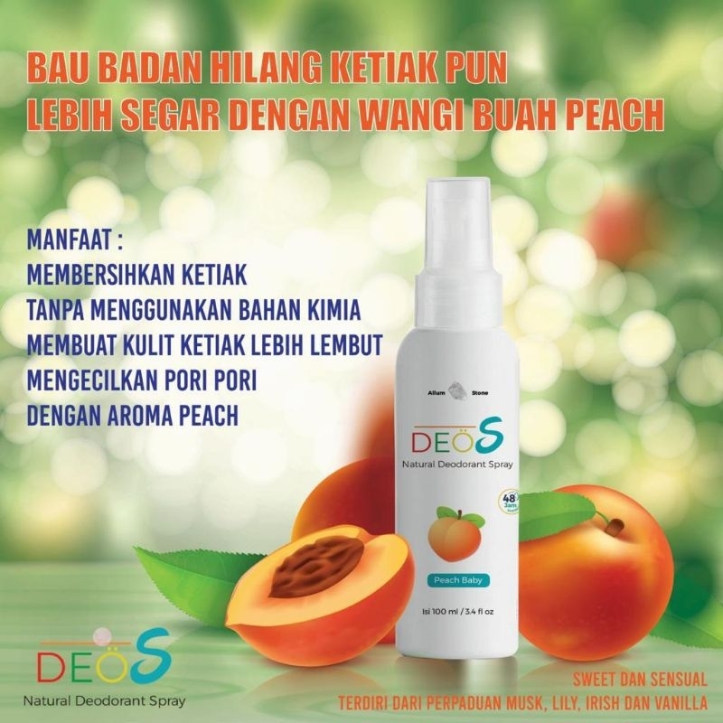 DEOS Deodorant Spray 100ml Deodorant Tawas Natural