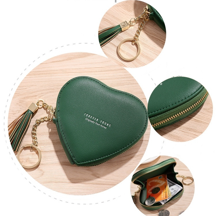 DOMPET KOIN WANITA LUCU GANTUNGAN TEMPAT UANG RECEH COIN PURSE CEWEK MURAH KOREA SIMPLE BRANDED IMPORT MINI KECIL SERBAGUNA REMAJA KULIT HIJAU CHALINA WA703G3