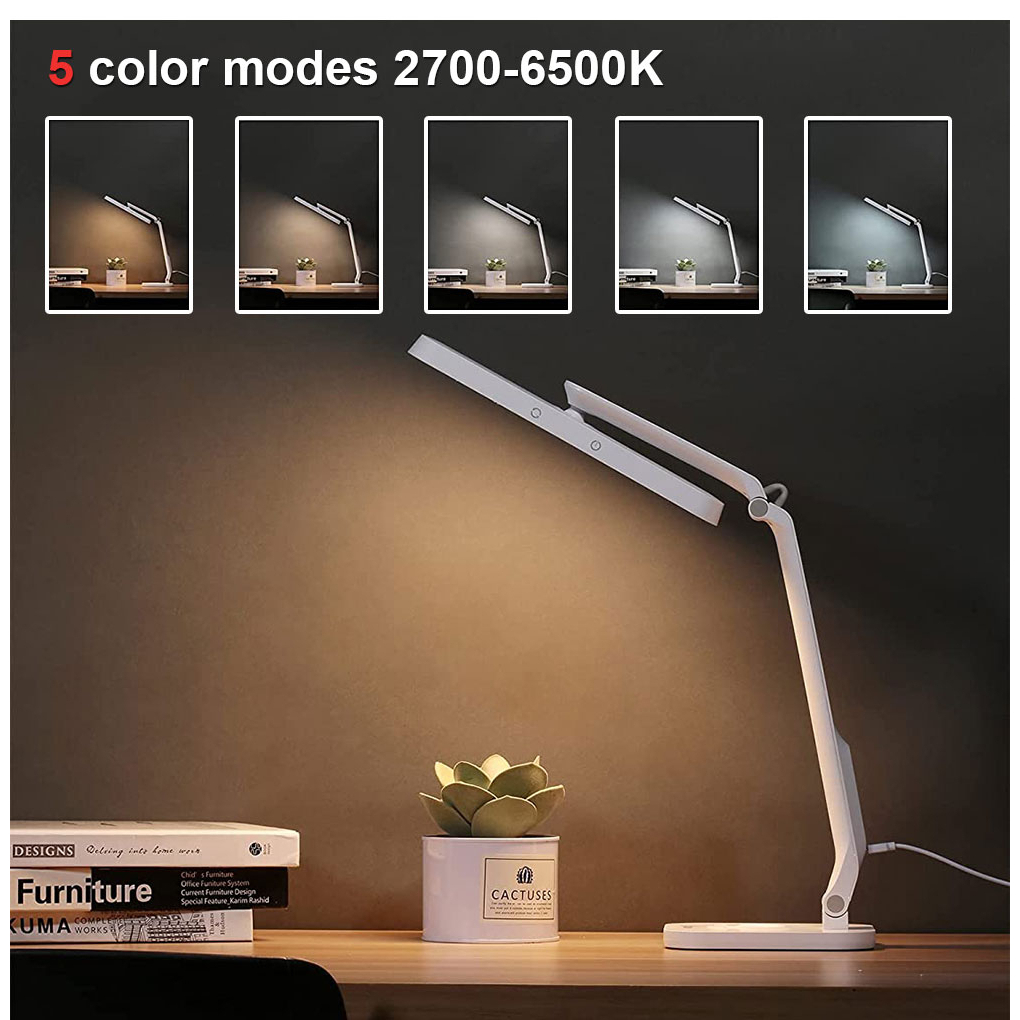 Triple W Lampu Meja Baca Kerja Lipat Belajar Kantor Folding LED USB Desk Lamp Remote Rechageable