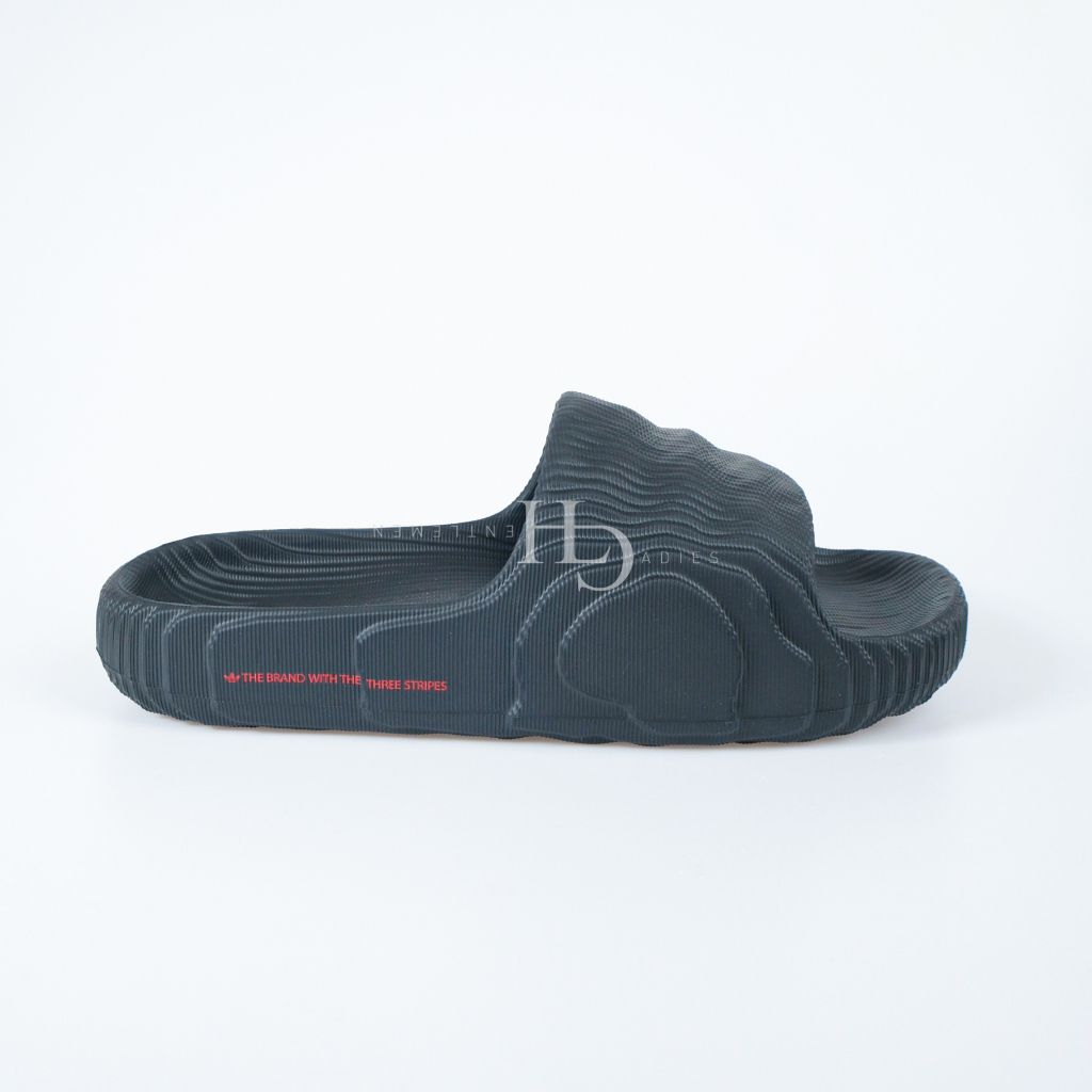 Adidas Adilette 22 Slides Black Red Stripe ID4925