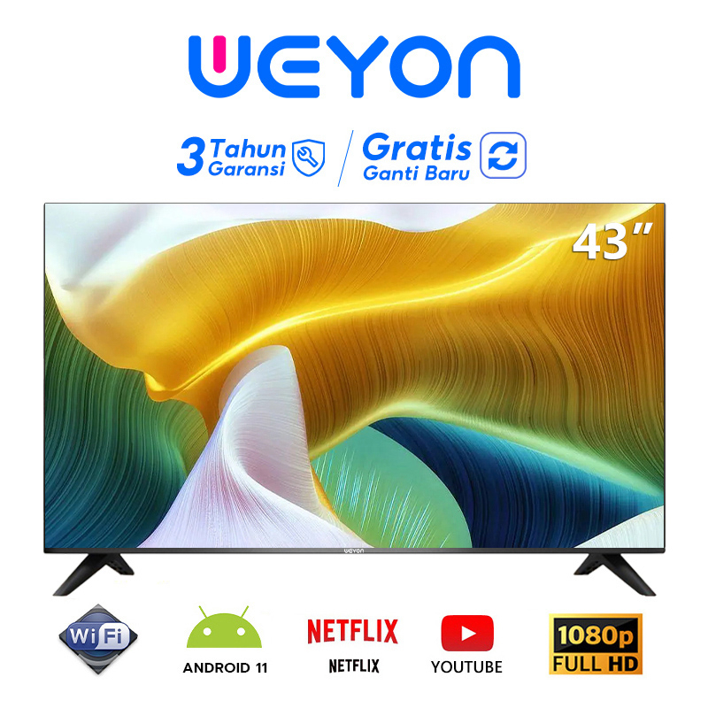 WEYON Smart TV 43 inch WEYON 43S TV Digital LED Android Televisi