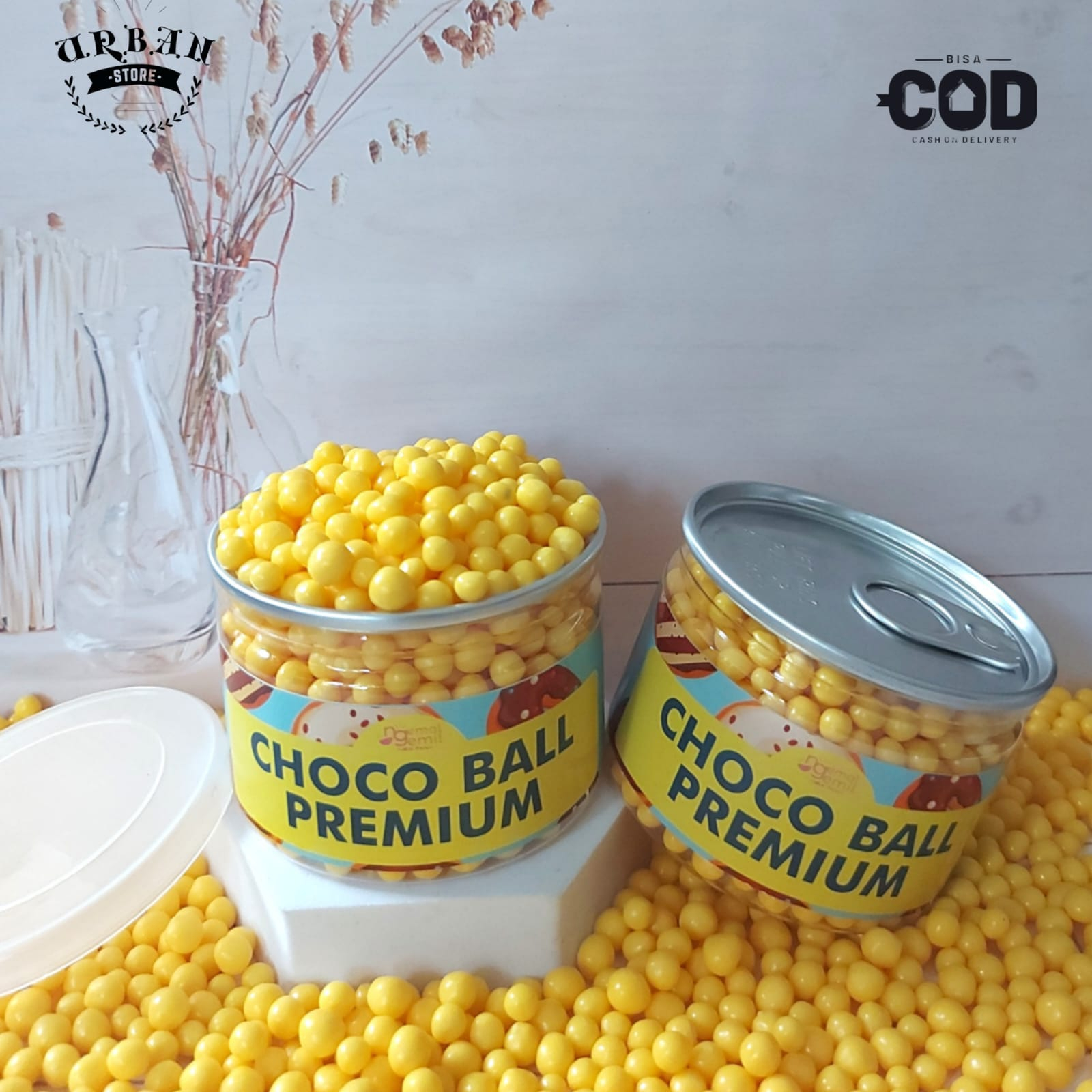 

Can - Chocoball Yellow Banana Sprinkle Bola Rasa Buah Topping Kue Donut Bolu Kualitas Premium