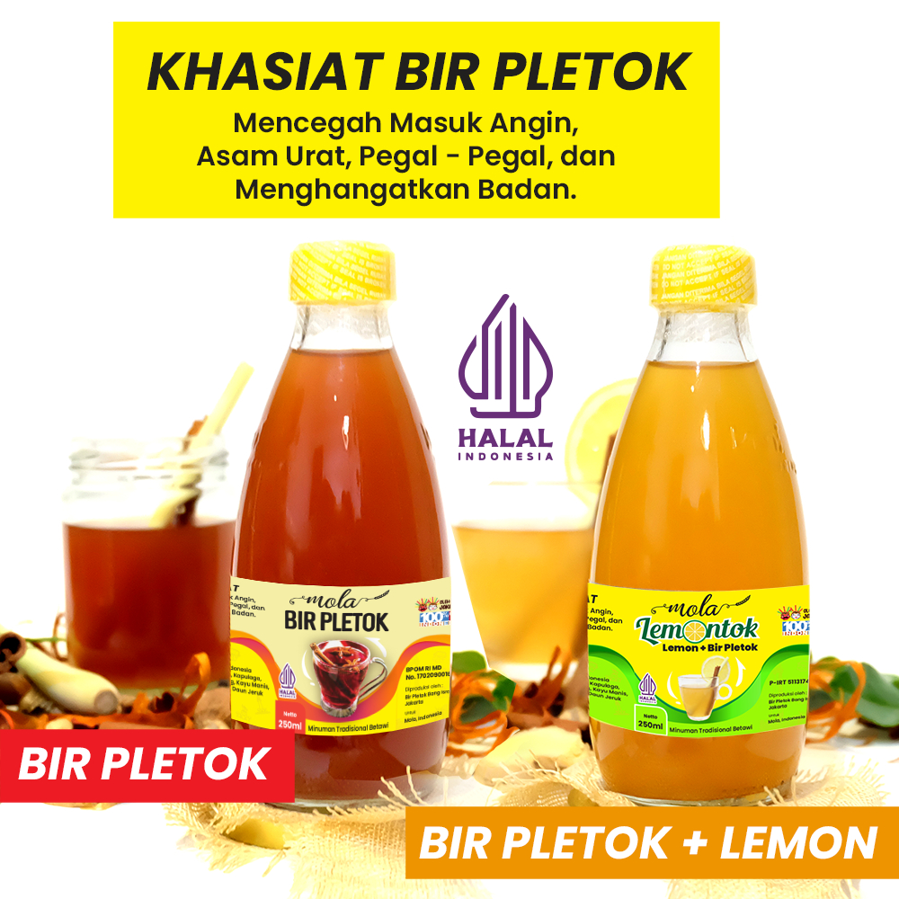 Mola Bir Pletok Asli Khas Betawi | Bir Lemon HALAL (Non Alkohol)