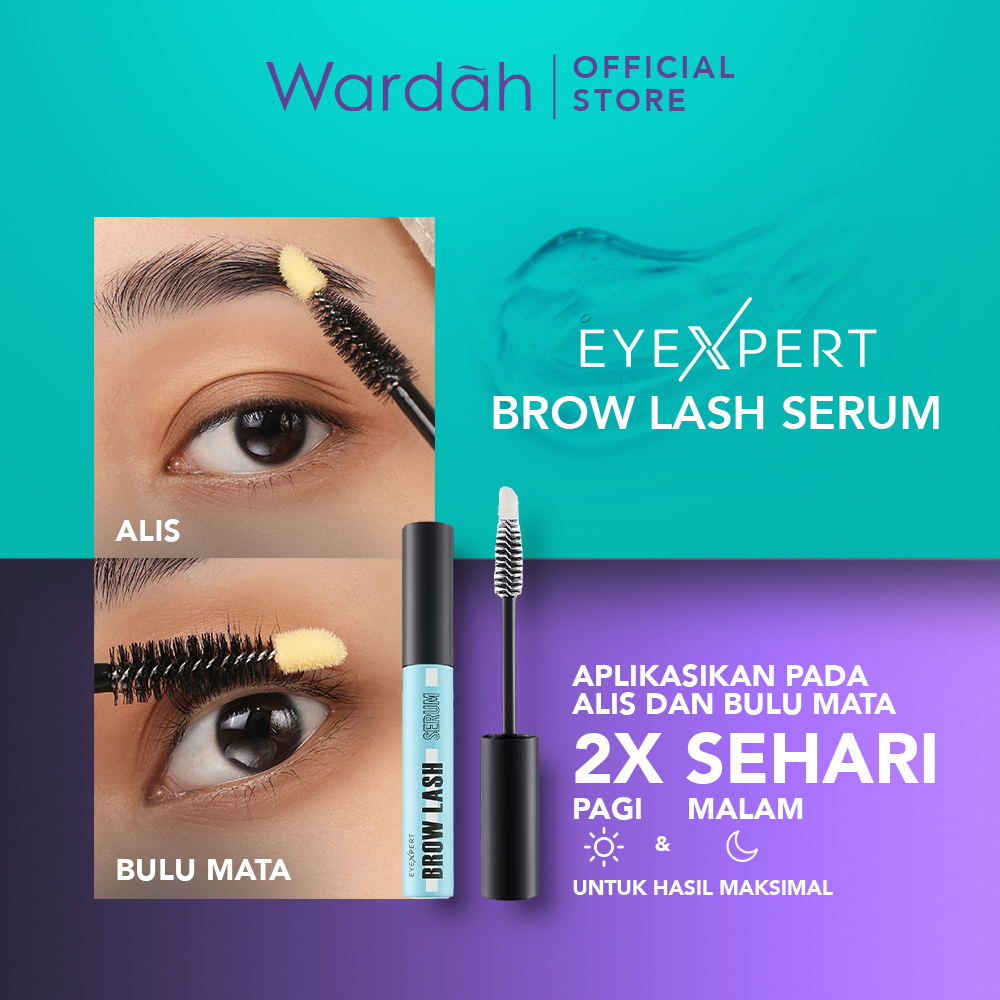 WARDAH EyeXpert Brow Lash Serum Indonesia / Serum Bulu Mata Dan Alis 10ml / 2X Lebih Panjang Tebal / Long Volumized / Natural Menutrisi Menyehatkan Memanjangkan Menebalkan Melindungi Menguatkan / Browlash Eyebrow Lashes / Cosmetic Eye Make Up / Series