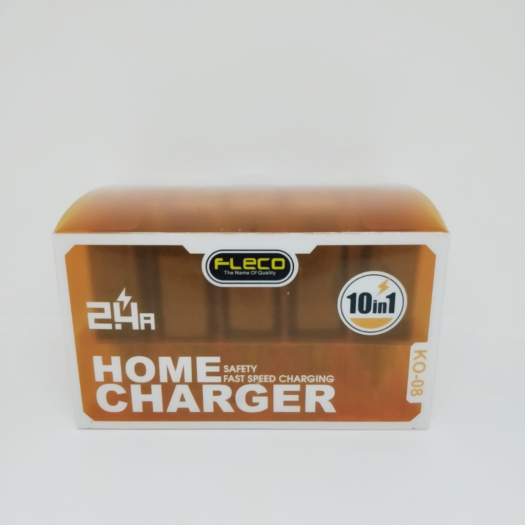 PERBOX ISI 10PCS BATOK CHARGER FLECO KO-08 2.4A ORIGINAL 1USB FOR ALL SMARTPHONE BY SMOLL
