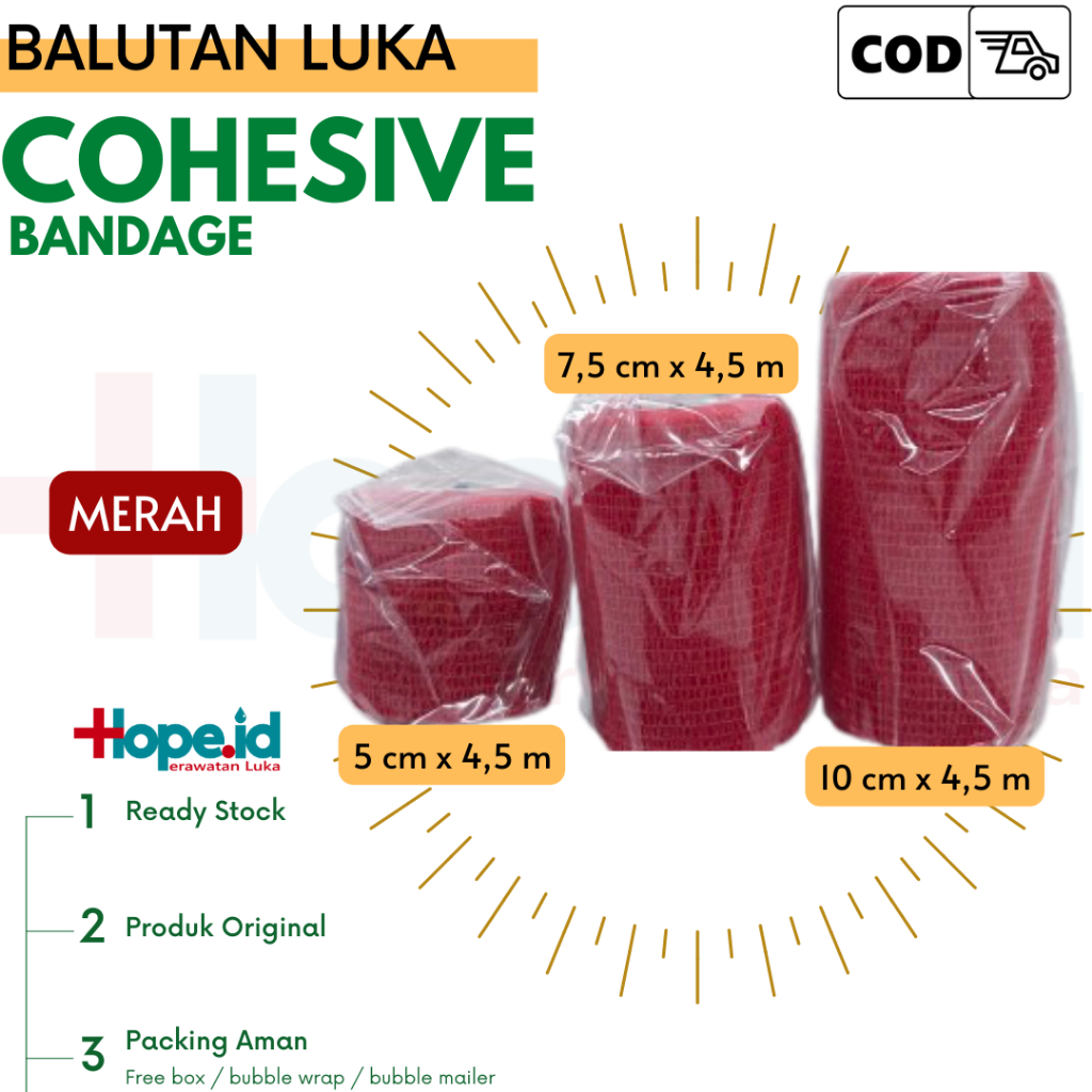 Cohesive Bandage | Finger Tape |Corip | Perban Luka Elastis Berperekat