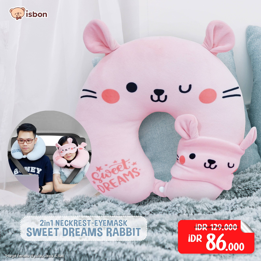 ISTANA BONEKA Balmut Bantal Selimut kelinci sweet dream rabbit pink Cocok Untuk Traveling Bahan Hangat dan Lembut