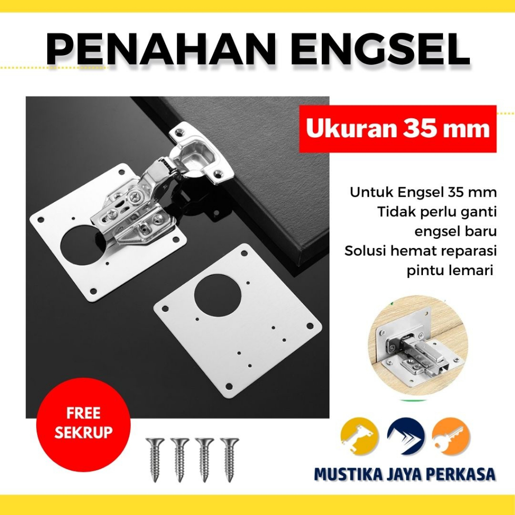 Plat Reparasi Engsel Sendok Penguat Pintu Lemari Besi 35 Mm Ceruk Pena