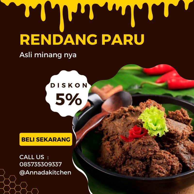 

Rendang paru asli padang 250 gr