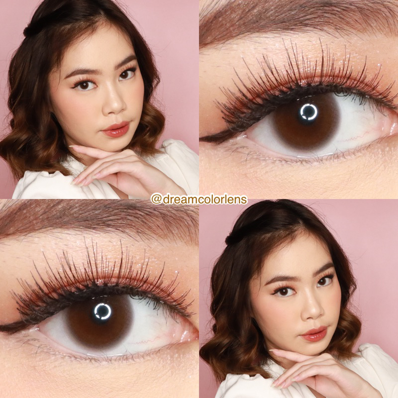 Softlens Kitty Kawaii Mini Bom Gray / Brown / Black / Abu / Coklat / Hitam Normal Minus Beda Minus