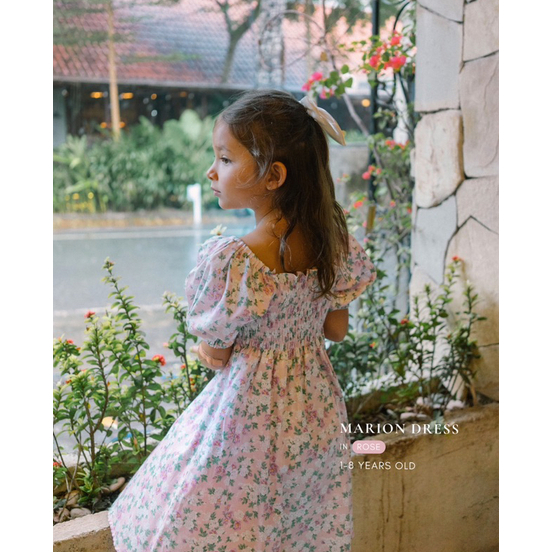 Little Folk Marion Dress - Dress Baju Anak Bayi Balita Lucu Dress Terusan Anak Perempuan Cewe Baby Girl Floral