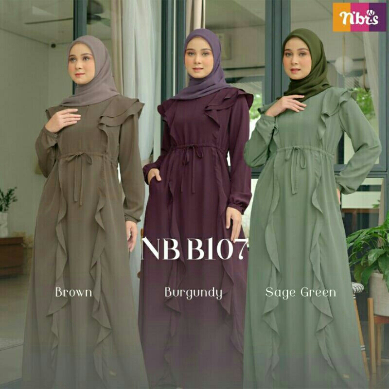 GAMIS KATUN WANITA NB B107 ORIGINAL FASHION DRESS BAJU BUSANA MUSLIM DEWAS BUSUI BAHAN RAYON COTTON 