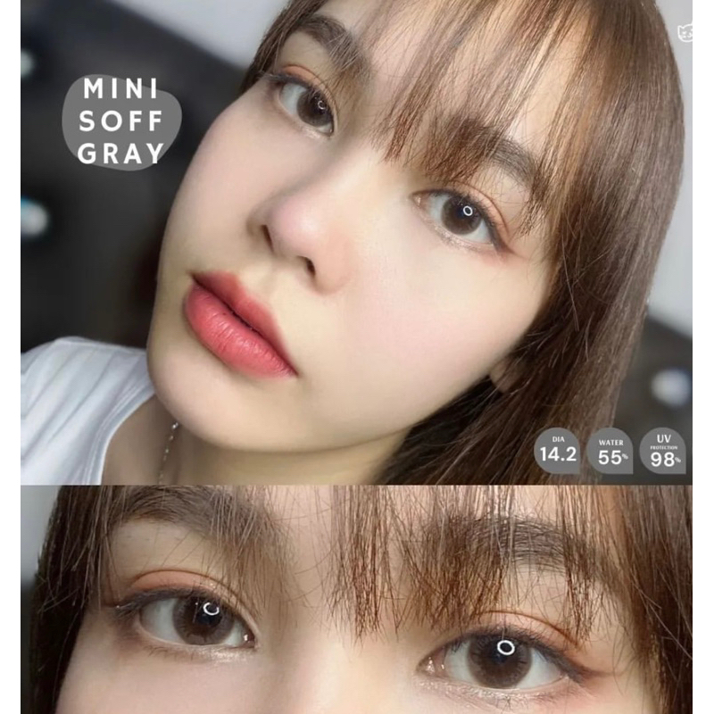 Softlens Kitty Kawaii Mini Soft Gray / Grey / Abu Normal Minus Beda Minus