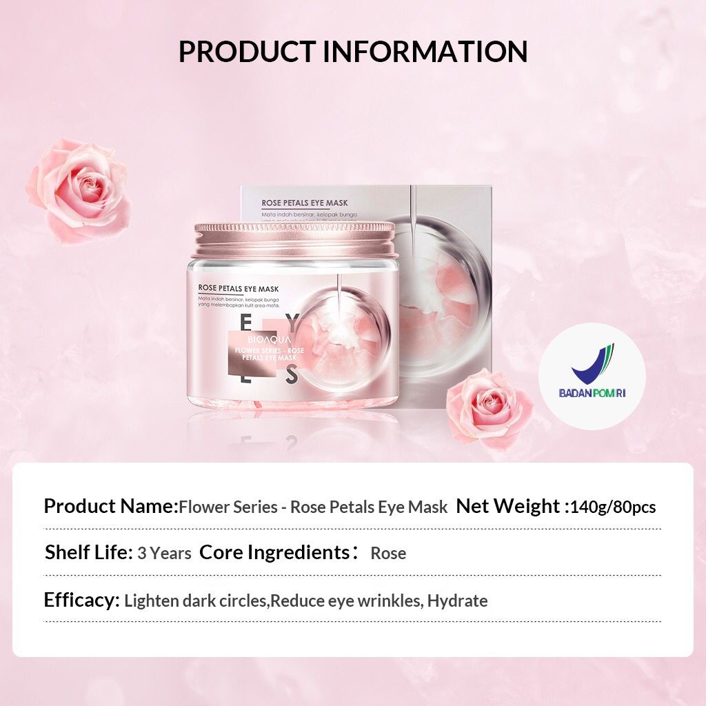 BIOAQUA Flower Series Rose Petals Eye Mask 140g/80pcs