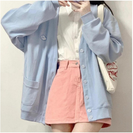 BABY BLUE CLOUD CARDY KARDIGAN SAKU KIYOWO OUTWEAR WANITA (PH)