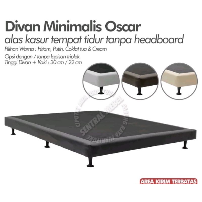 Divan Slim / Dipan Alas Kasur Tipis Minimalis + Kaki (Tanpa Sandaran)