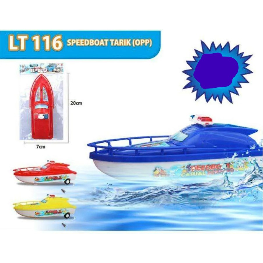 Mainan Kapal Tarik Lampu Bisa Jalan Mainan Speed Boat Tarik LT16