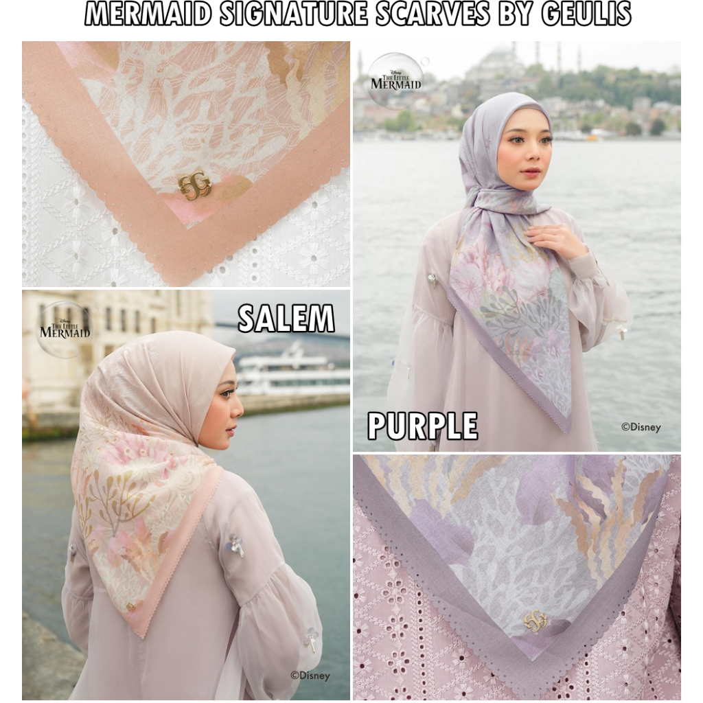 MERMAID SIGNATURE SCARVES GEULIS Salem dan Purple