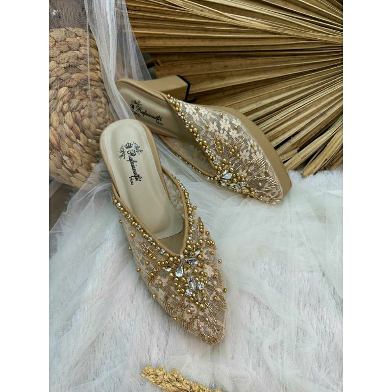 Sepatu wedding pesta Cantik Alena nude 9cm tahu