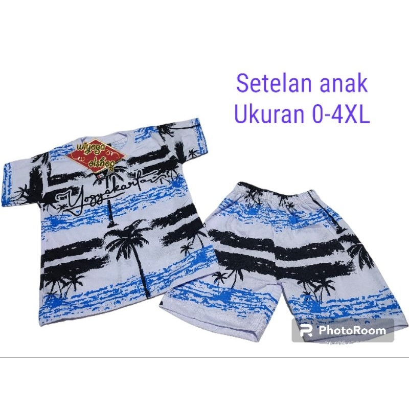 setelan anak jogja fullprint / setelan anak / setelan jogja / baju anak khas jogja / kaos anak jogja