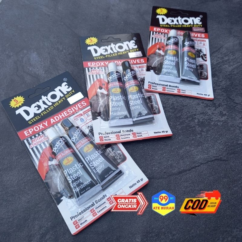 DEXTONE 5menit 48gr/lem besi/Lem aluminium/EPOXY plastic steel/lem serbaguna