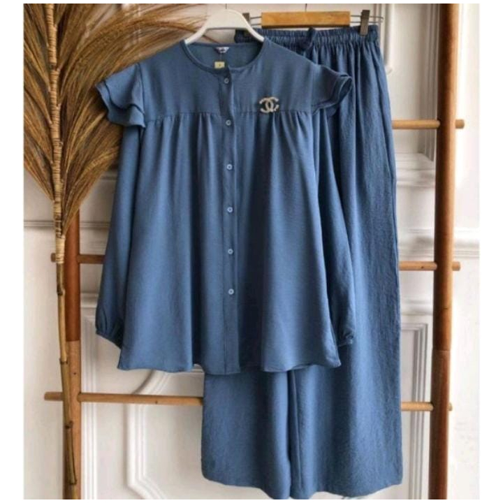 ONE SET LUNA KOMBINASI | SETELAN WANITA POLOS KEKINIAN | SETELAN WANITA REMAJA | SETELAN WANITA HIJA