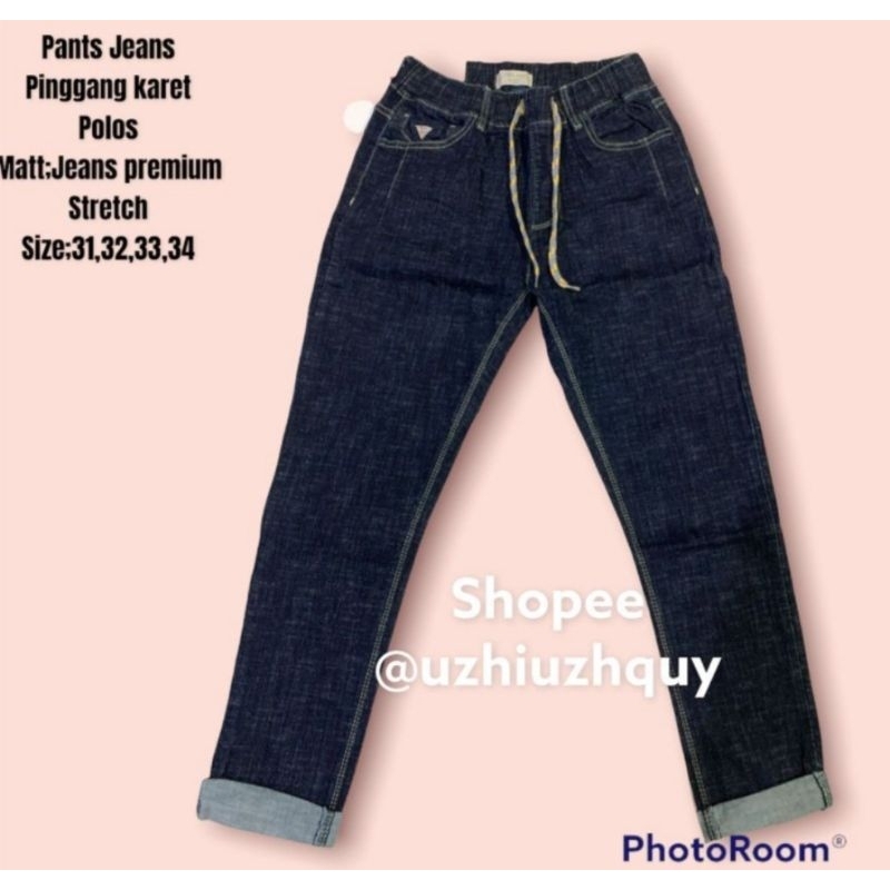 CELANA CEWEK KARET PINGGANG SPRAY RIPPED /PINGGANG KARET SUPER DENIM SIZE JUMBO