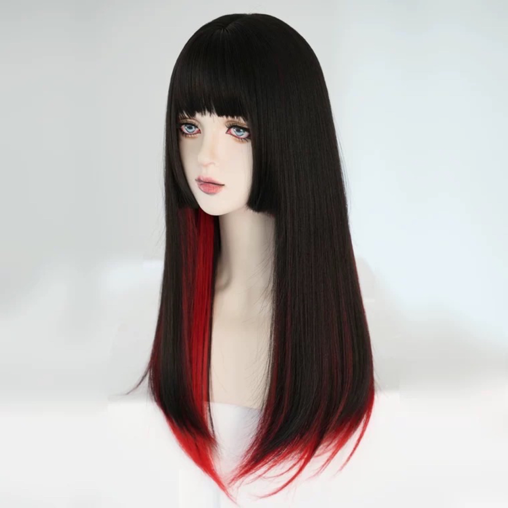 C6059 full wig korean style hime cut peek a boo 65cm