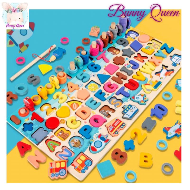 RST Montessori Toys Games Puzzle 7 in 1 / 8 in 1 / 9 in 1 / 10 in 1 Matching Board Game Papan Mainan