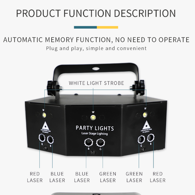 LINYEE Laser Stage 9 eye DMX control &amp; Sensor suara Lampu proyektor laser sorot Disco 9-eye RGB Disco Lamp DMX Remote Stage DJ Strobe Light Control Laser Light Party KTV Bar Stage Lighting Decoration Led Light DMX 7CH Controller Color Strobe LED PAR Lamp