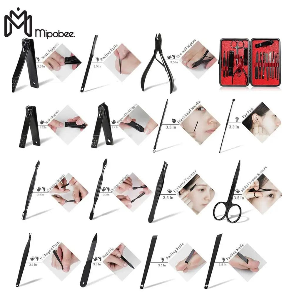 Set Gunting Kuku 15In1 Perawatan Kuku Manicure Padicure