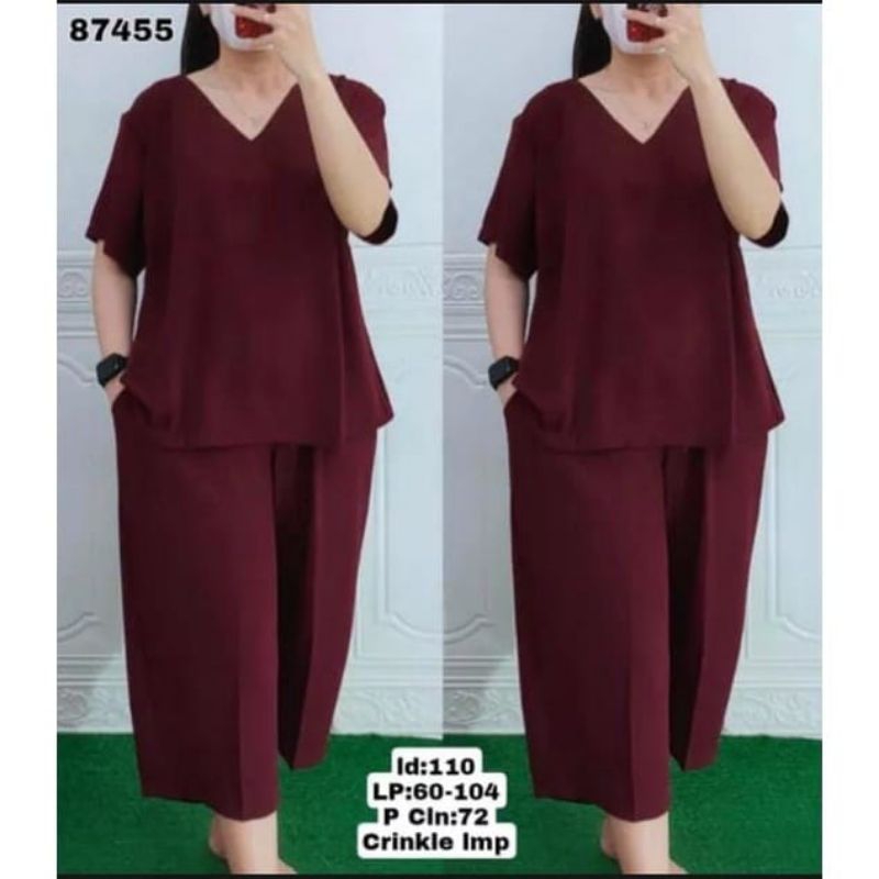 one set pajamas lengan pendek polos,crincel airflow