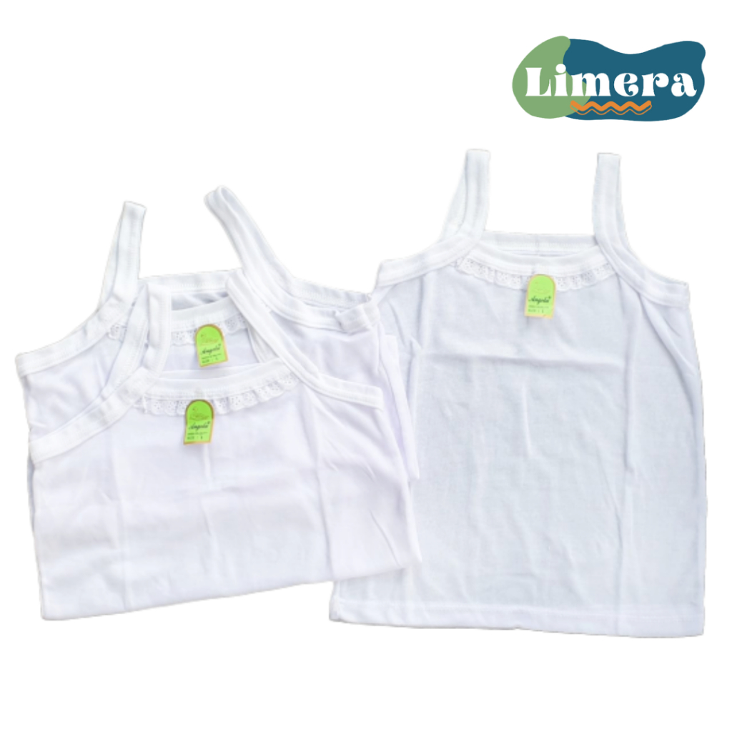 Singlet Kaos Dalam Anak Perempuan PUTIH Aksen Renda PAUD TK SD SMP SMA