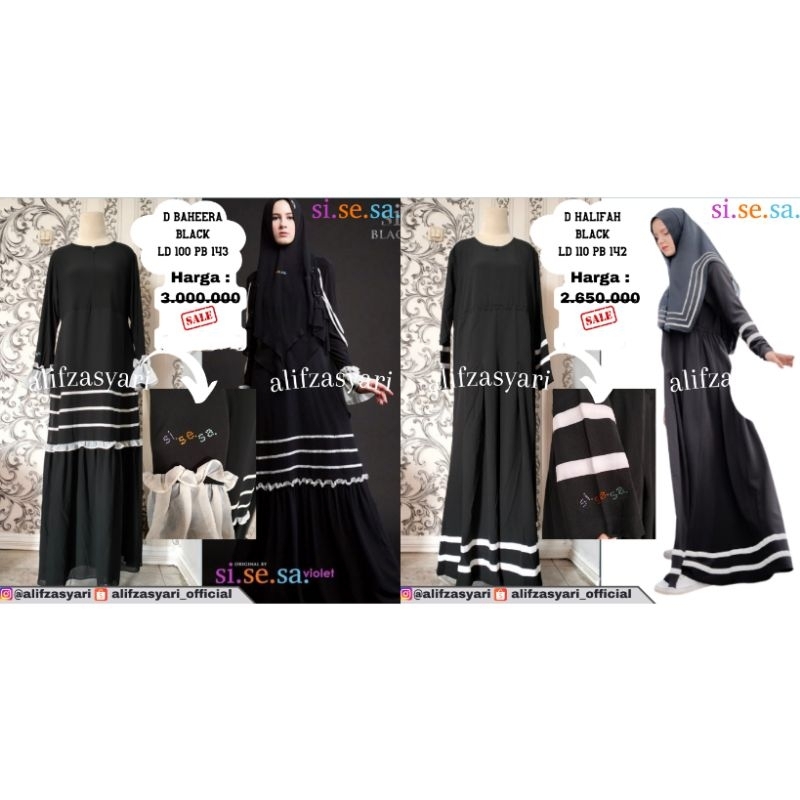 New Ready Dress Sisesa Baheera & Halifah Black