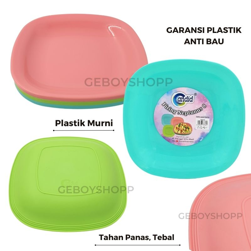 [PAKET 6PCS] Candid Piring Neptunus 8&quot; (21cm) - Food Grade PP5, Tahan Panas