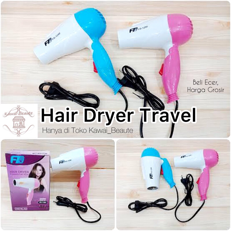 Hair Dryer FD-1290 / Pengering Rambut / Hair Dryer Travel Lipat Mini