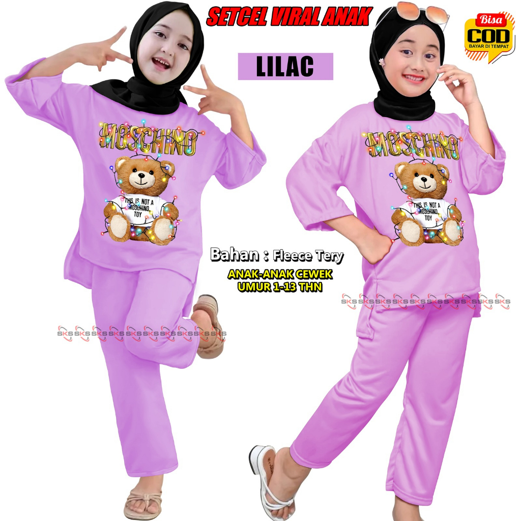 Bisa COD TM  SETCEL SLEBEW ONESET , Setelan Anak Perempuan Wanita Cewek SLEBEW cetak DTF, Baju kaos terbaru dan termurah Lengan panjang