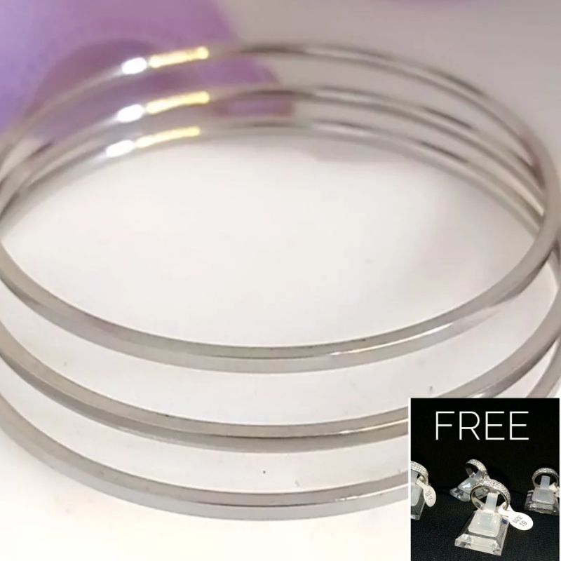 Gelang Keroncong Titanium 3 PCS Free Cincin Permata 2705a6