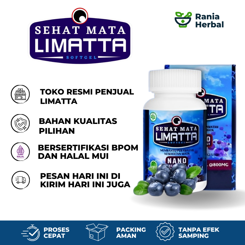 Limatta Softgel 100% ORI Obat Mata Berlemak,  Obat Mata Minus / Silinder / Rabun Jauh / Rabun dekat,