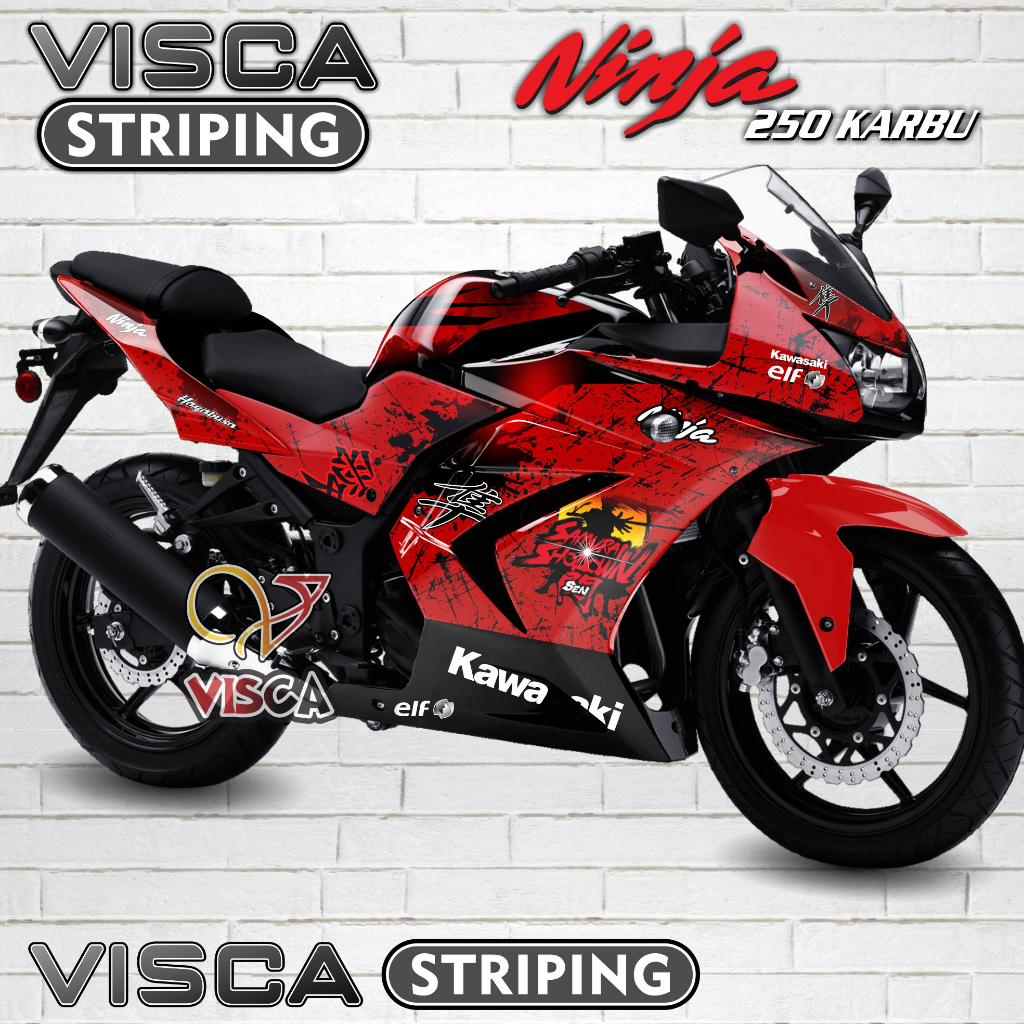 Decal Ninja 250 Karbu Full Body - Stiker Ninja 250 Karbu Full Body - Dekal Ninja 250 Karbu Full Body