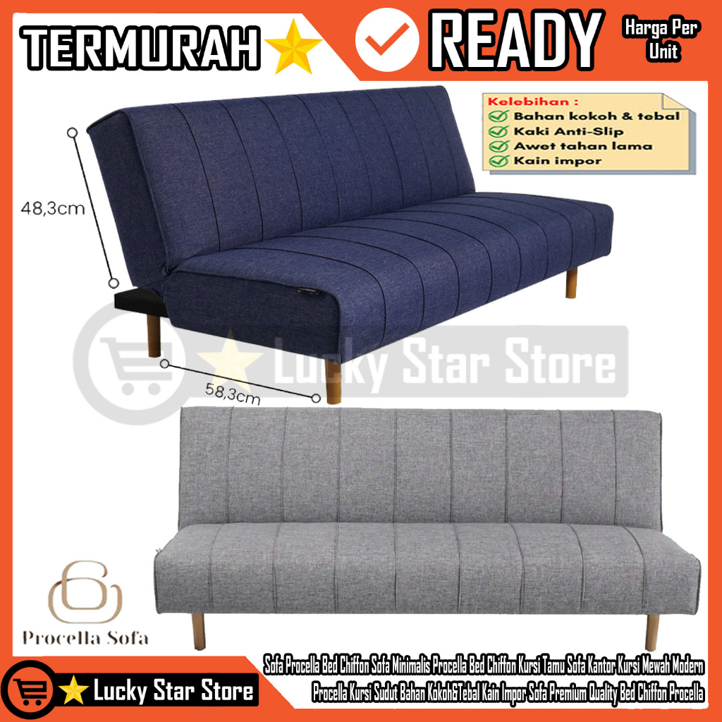 [Kargo] Sofa Bed Chiffon Procella Kursi Ruang Tamu Sofa Bed Minimalis Modern Procella Bed Chiffon So