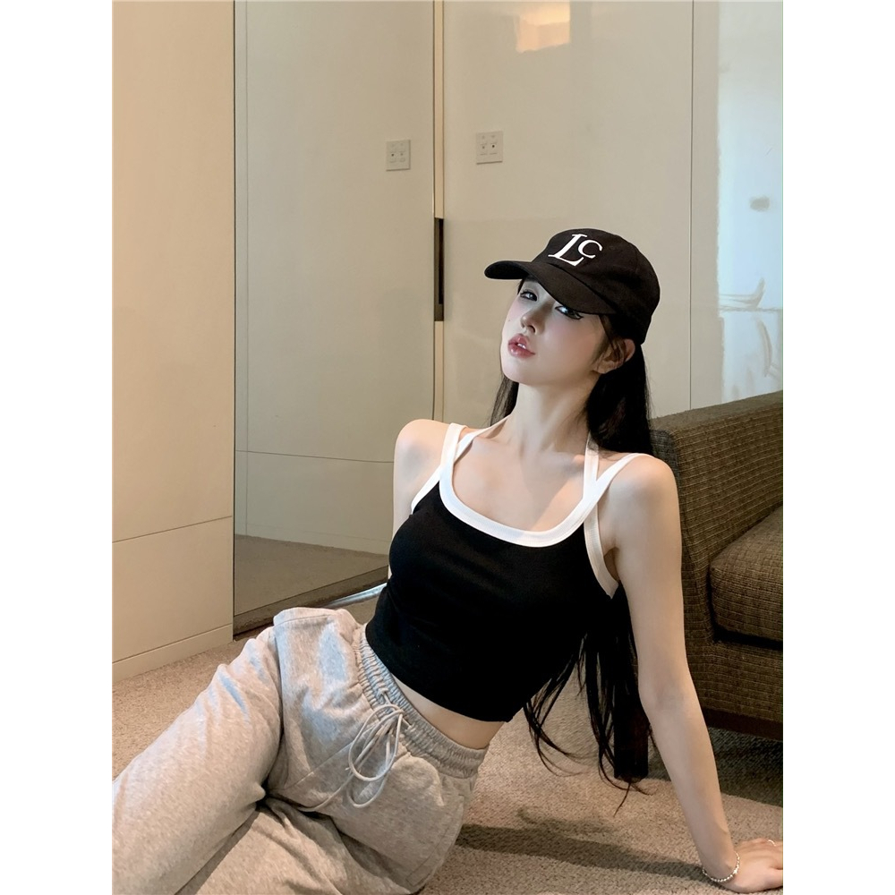 Tank Top Atasan Wanita Import Pendek Polos Tanktop With Bra Fashion Gym Olahraga Cute Korean 891