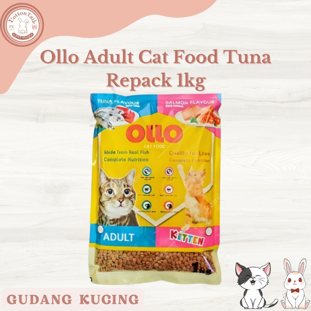 Ollo Adult Cat Food Tuna Repack 1kg / Makanan Kucing Dry Food Ollo 1kg