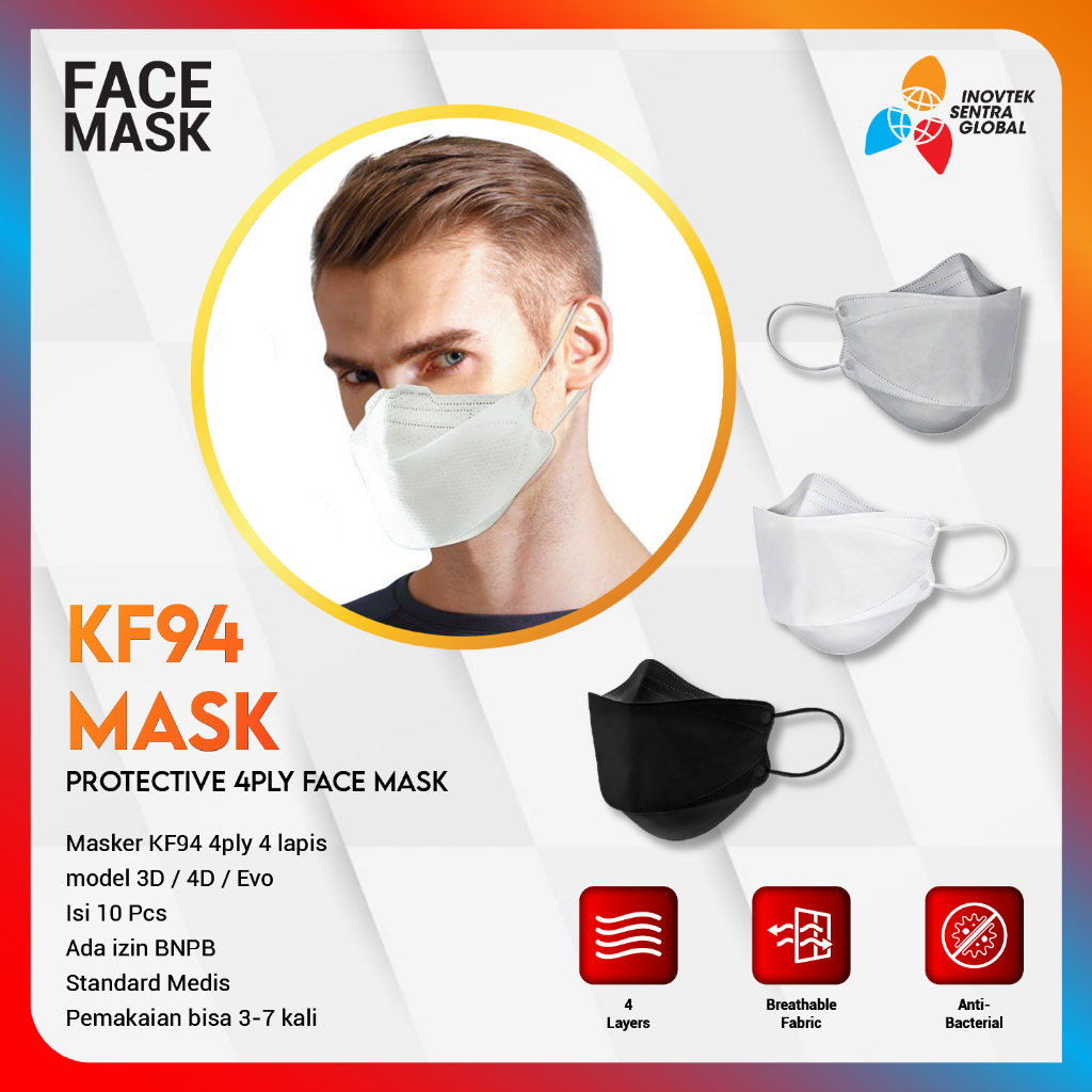 Masker KF94 korea 4D 4Ply Convex Mask 4 Ply - 10 Pcs